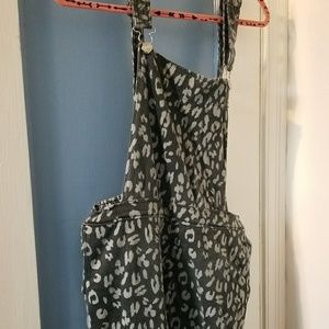 Large black and grey cheetah print jumpsuit